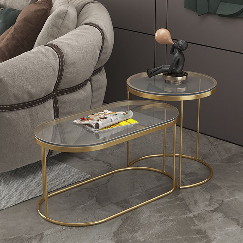 Frame Base 2 Nesting Coffee Table Modern Glass Coffee Table Set