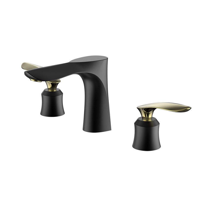 5.1" H Brass Basin Lavatory Faucet Double Handles Bathroom Faucet