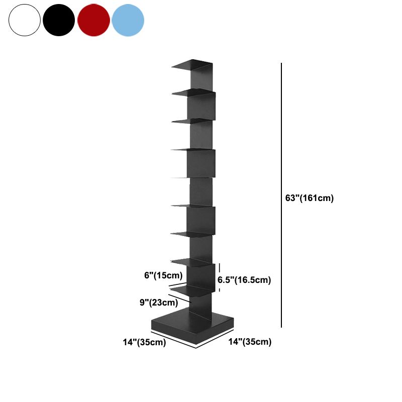 Contemporary 13.77" Wide Geometric Book Shelf Iron Home Bookcase