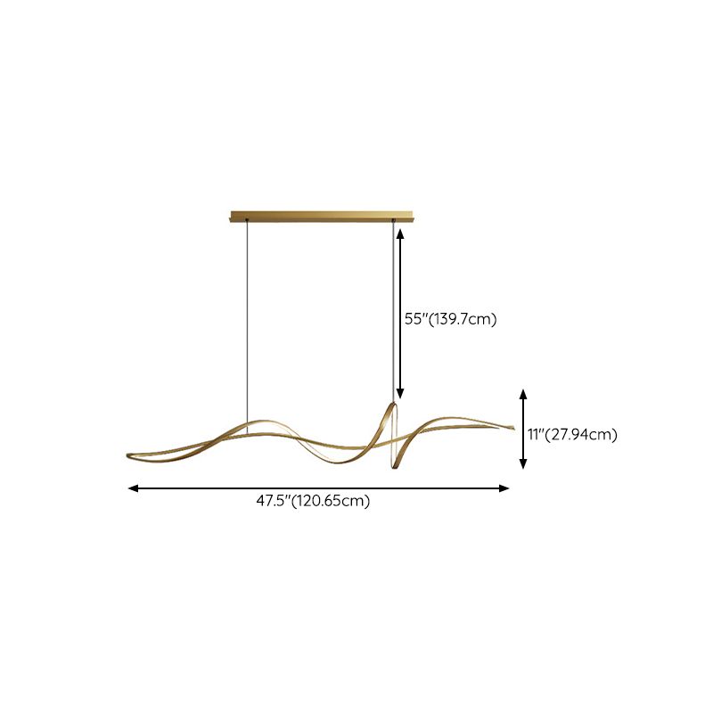 Unique Shape Modern Pendant Lighting Fixtures Metal 1 Light Island Light Fixture for Dining Room