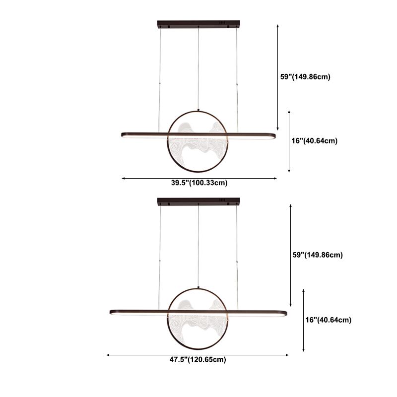 Modern Geometric Pendant Lighting Metal 2-Light Island Pendant Lights