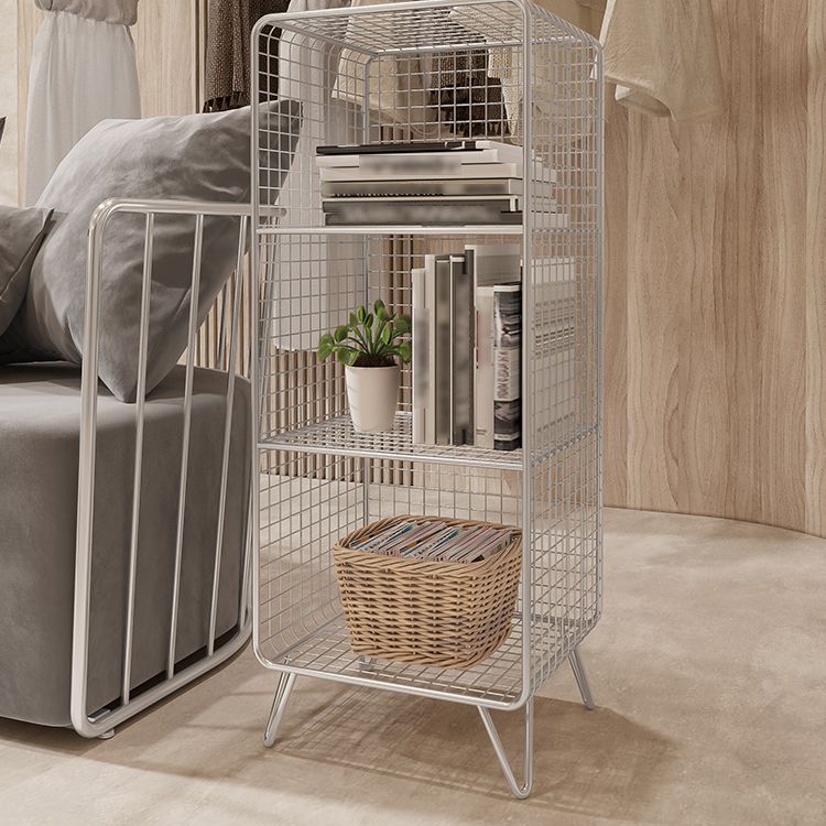 Glam Style Metal Bookshelf Standard Closed Back Shelf Bookcase for Home