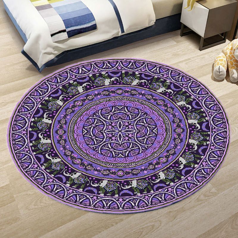 Vintage etnische olifantenpatroon Tapijtgebied Rug vlekbestendig vloerkleed voor thuisdecoratie