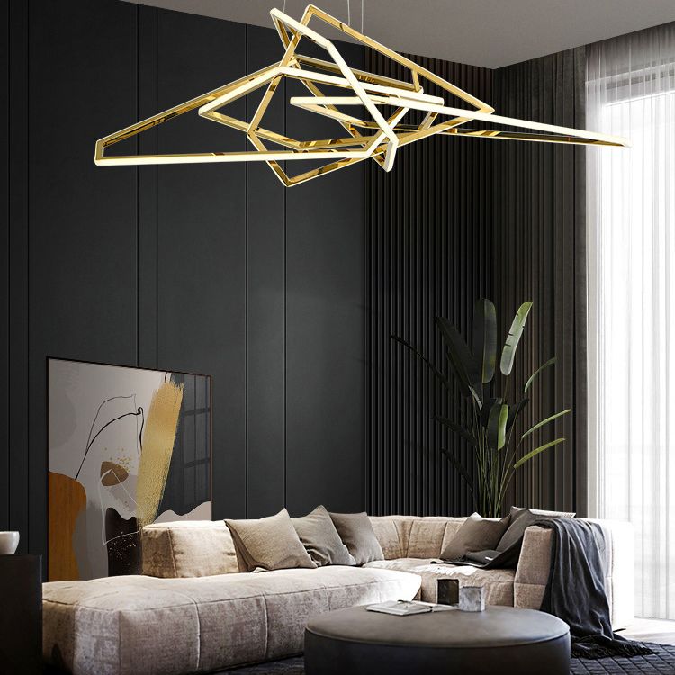 Geometrische metalen kroonluchter verlichtingsarmaturen moderne stijl hangende hanglampen