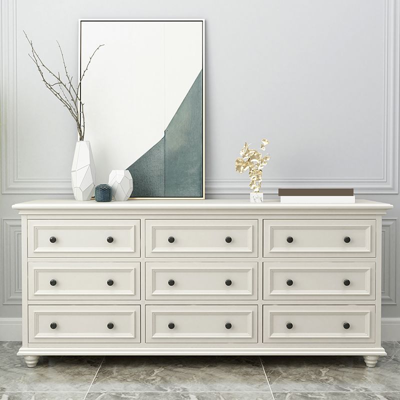 Traditional Storage Chest Solid Wood White Dresser , 23.33-inch Width