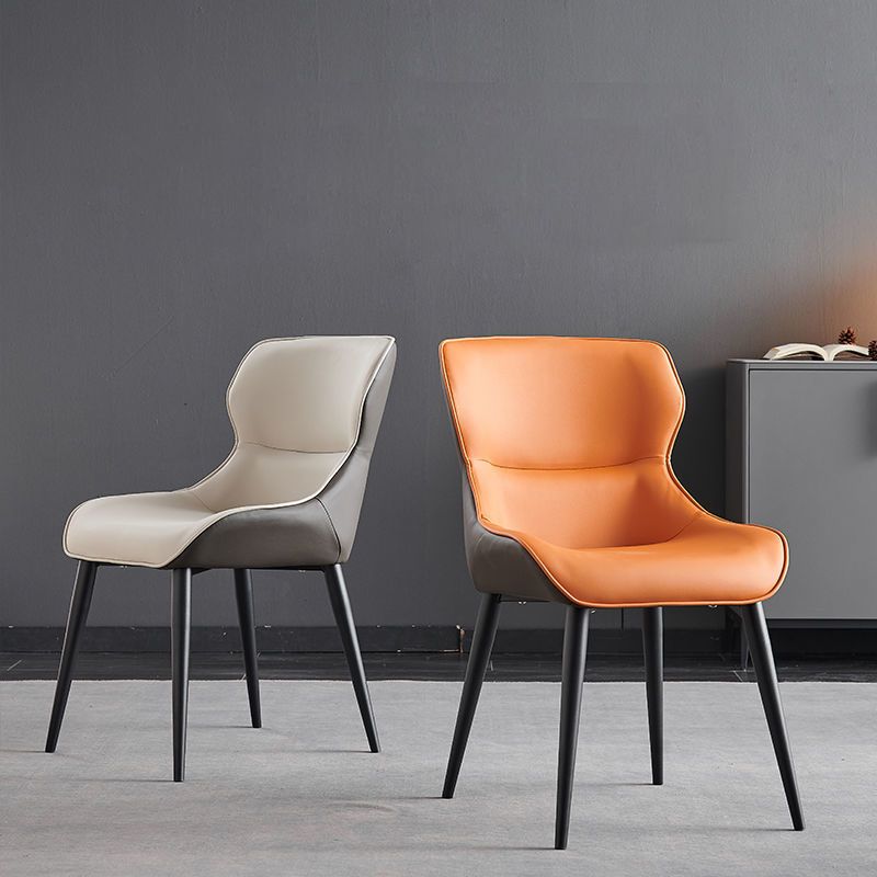 Modern Faux Leather Dining Side Chairs Wingback Side Arm Chair for Restaurant Use