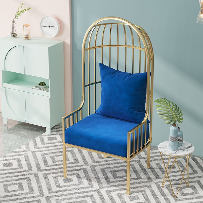 Glam Style 25.6 "Wide Pillow Back Square Arm Metal Frame Balloon Chair