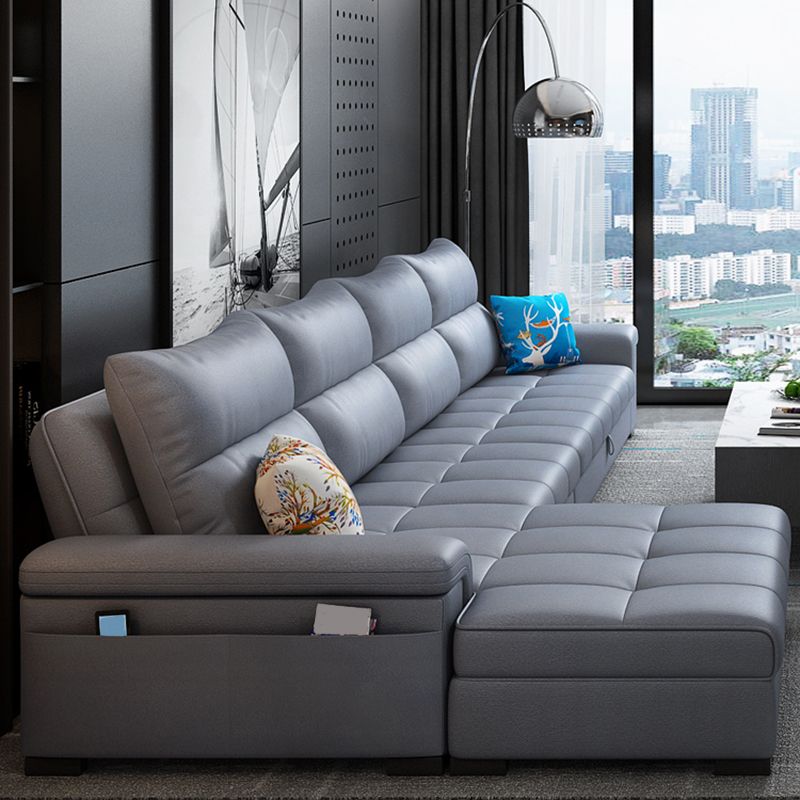 Tufted Back Faux Leather Stain-Resistant Furniture Sectionals