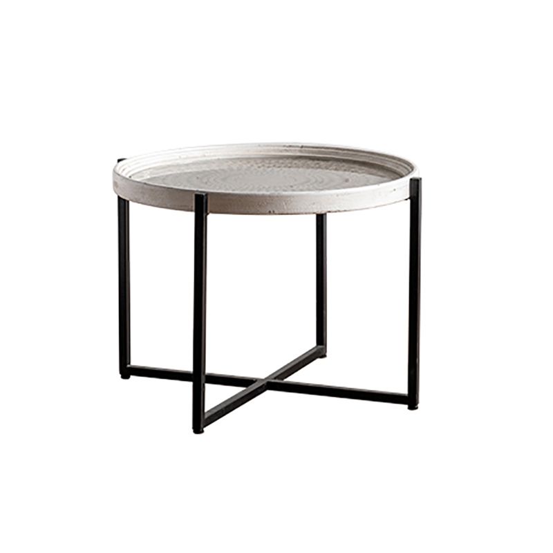 French Country Side Table Glass Top Single Accent Side Table