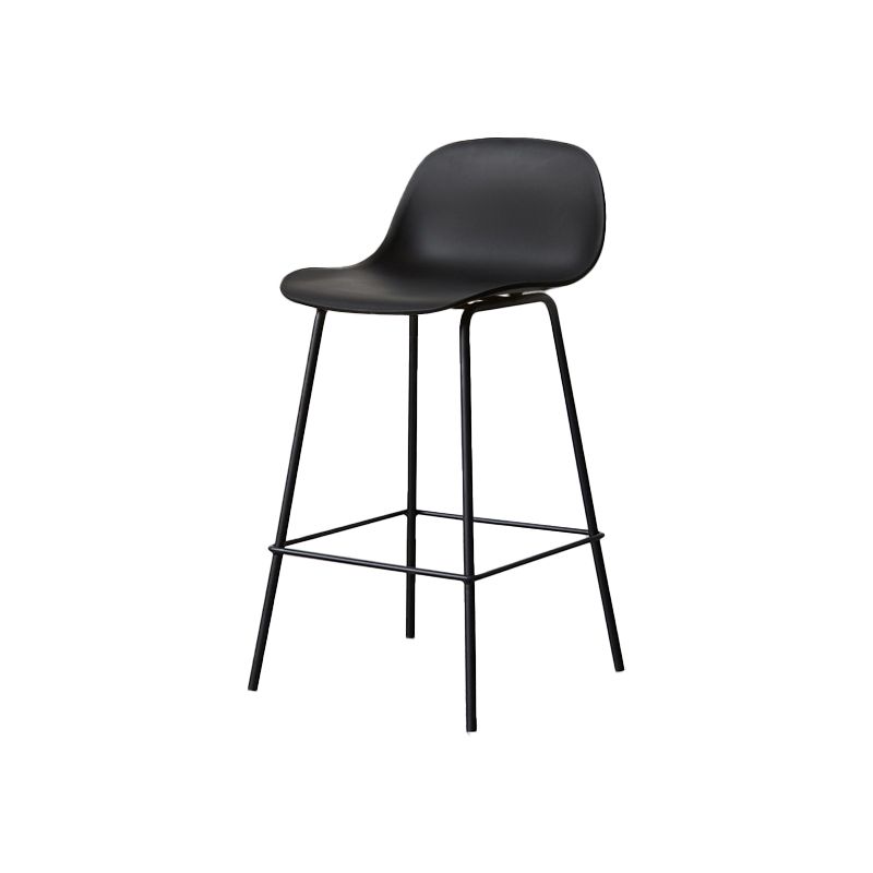 Scandinavian Reception Low Back Stool Matte Finish Plastic Barstool