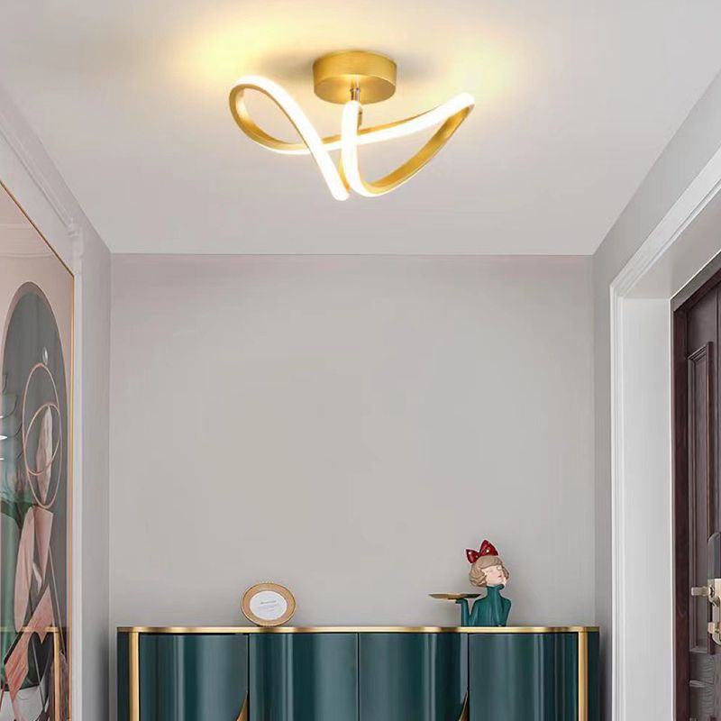 Geometric Semi Flush Light Modern Metal Semi Flush Mount Light Fixture