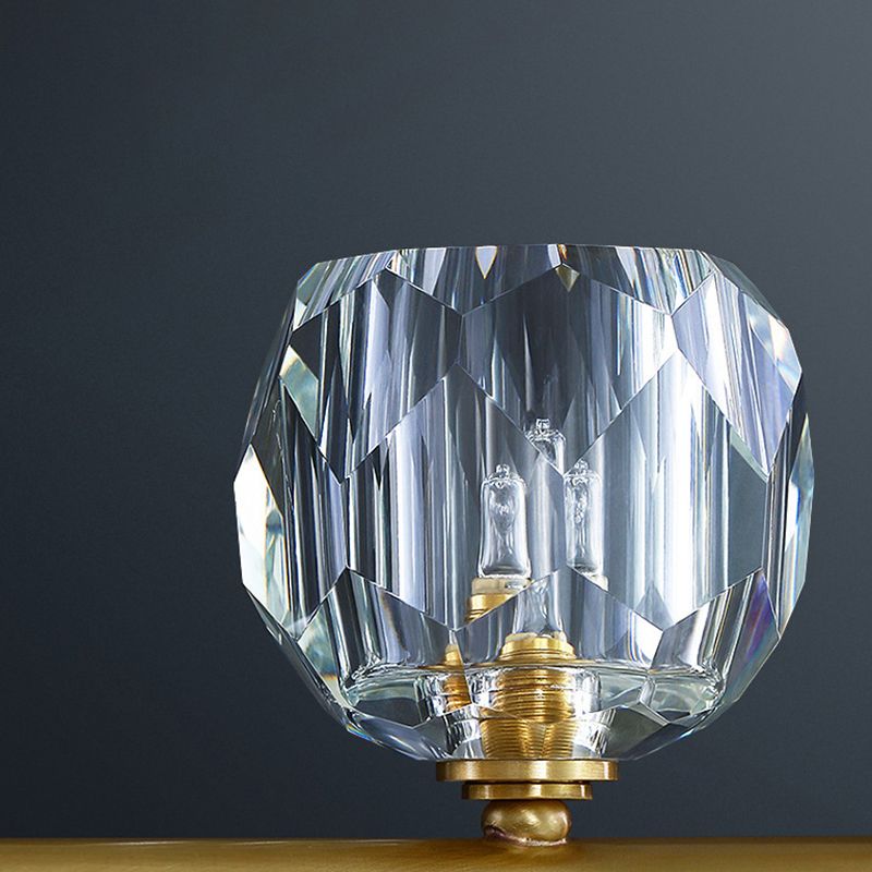 Modern Kitchen Island Light Brass & Crystal Pendant Ceiling in Gold & Clear