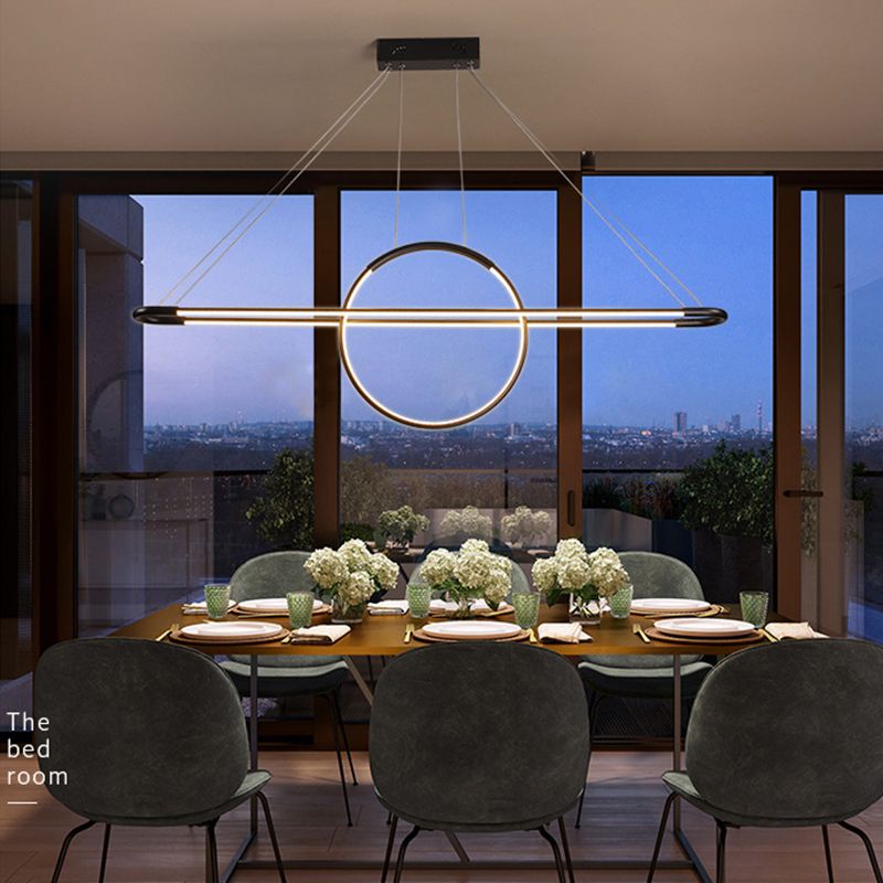 Geometric Island Light Modern Kitchen Island Lighting Metal 2 Light Island Ceiling Light