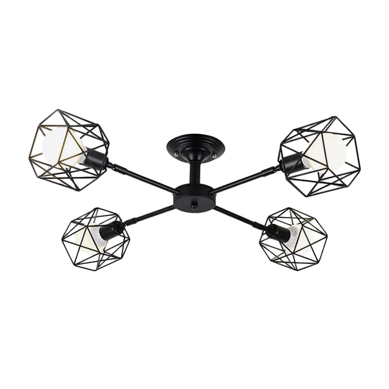 CABA DE CON CIENE IRON CAPILA ROTA CAMBIO DE CONTRACIÓN Lámpara colgante de dormitorio 4/6/8 luces en negro