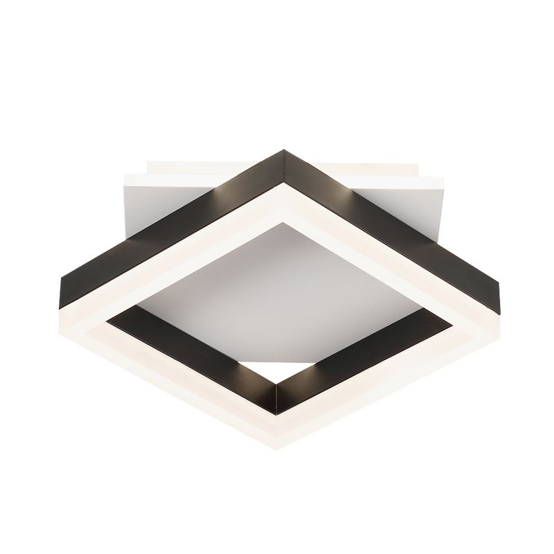 Zwart en wit plein Plafond Verlichting Hedendaagse Acryl LED Flush Mount voor Slaapkamer in Warm/Wit Licht