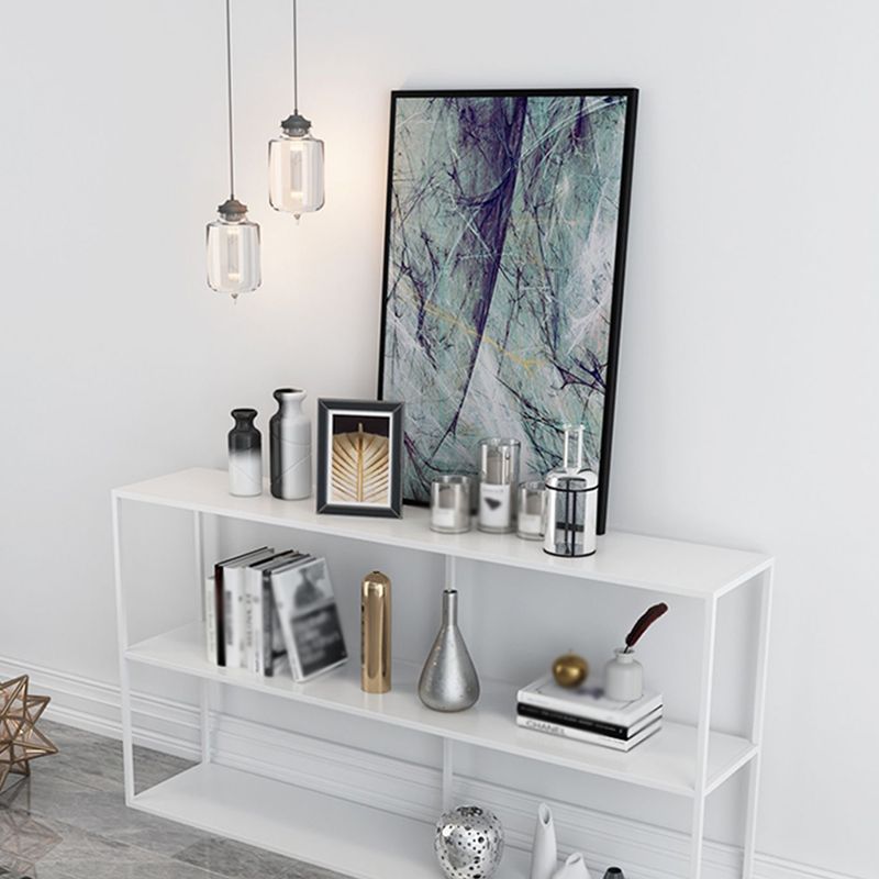 Open Rectangular Bookcase Industrial Metal Shelf for Study Room