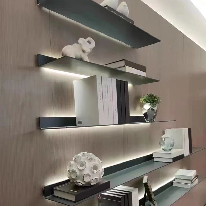 1 Shelf Metal Bookshelf Modern Floating Wall Mounted Bookcase