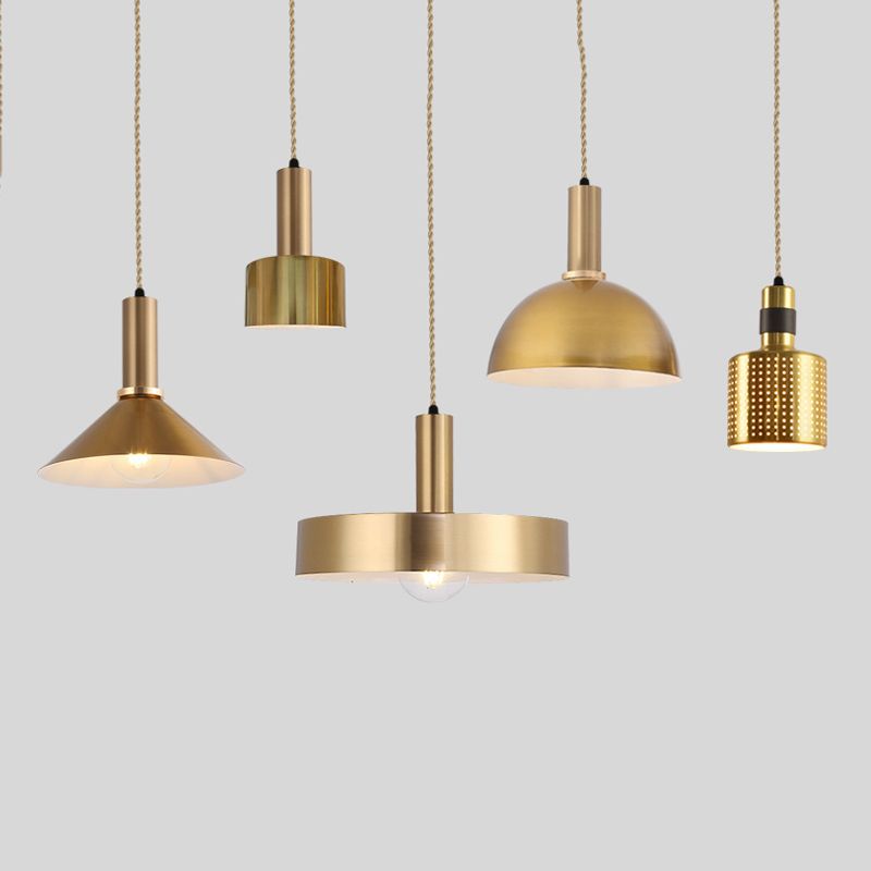 Lampe suspendue de style contemporain simple léger métallique pour le café du salon