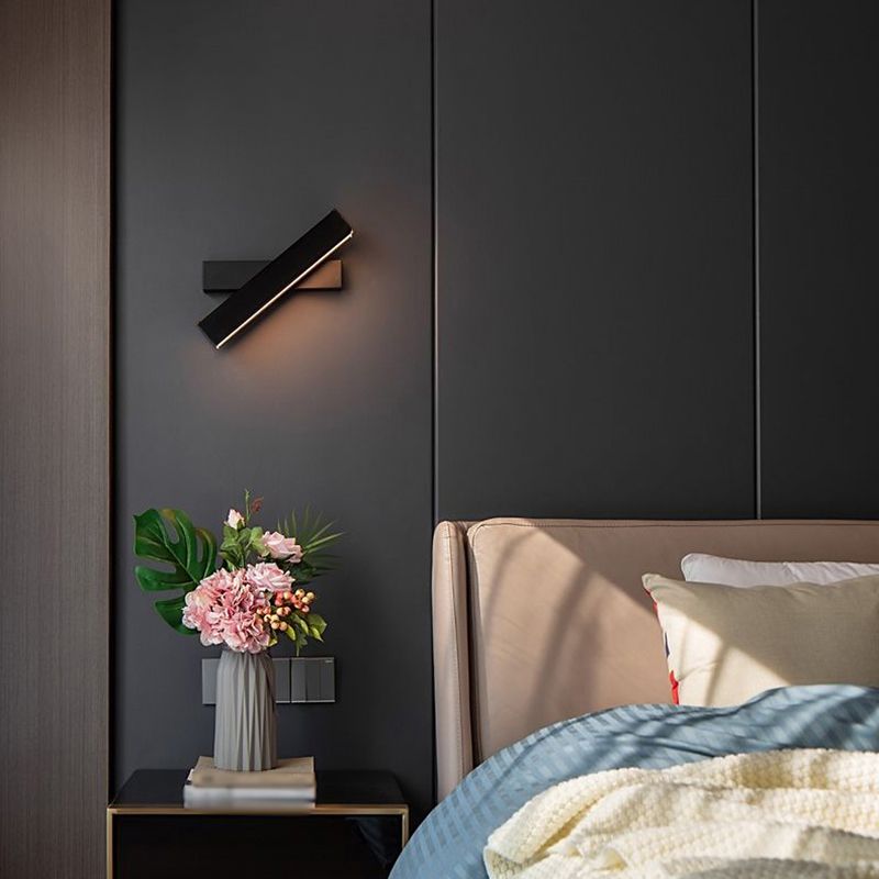 Aluminium LED Rotatable Wall Light in Modern Concise Style Acrylic Rectangular Wall Lamp for Bedroom