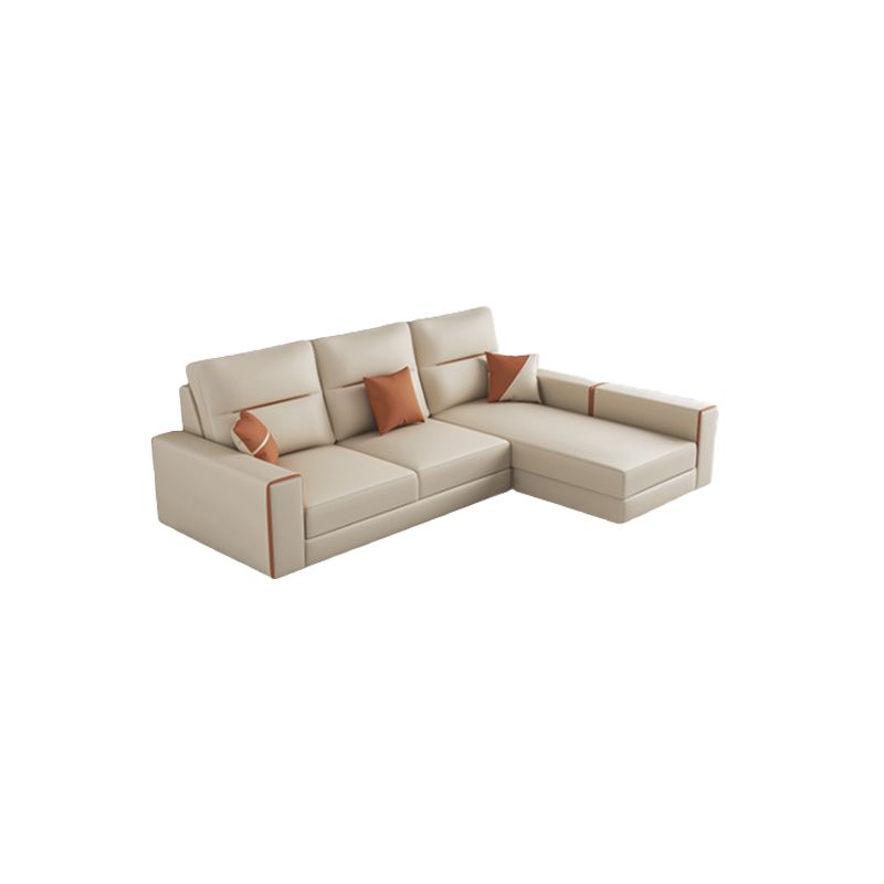 Cushion Back Faux Leather Sectional Sofa 35.43" Tall Sectional Sofa