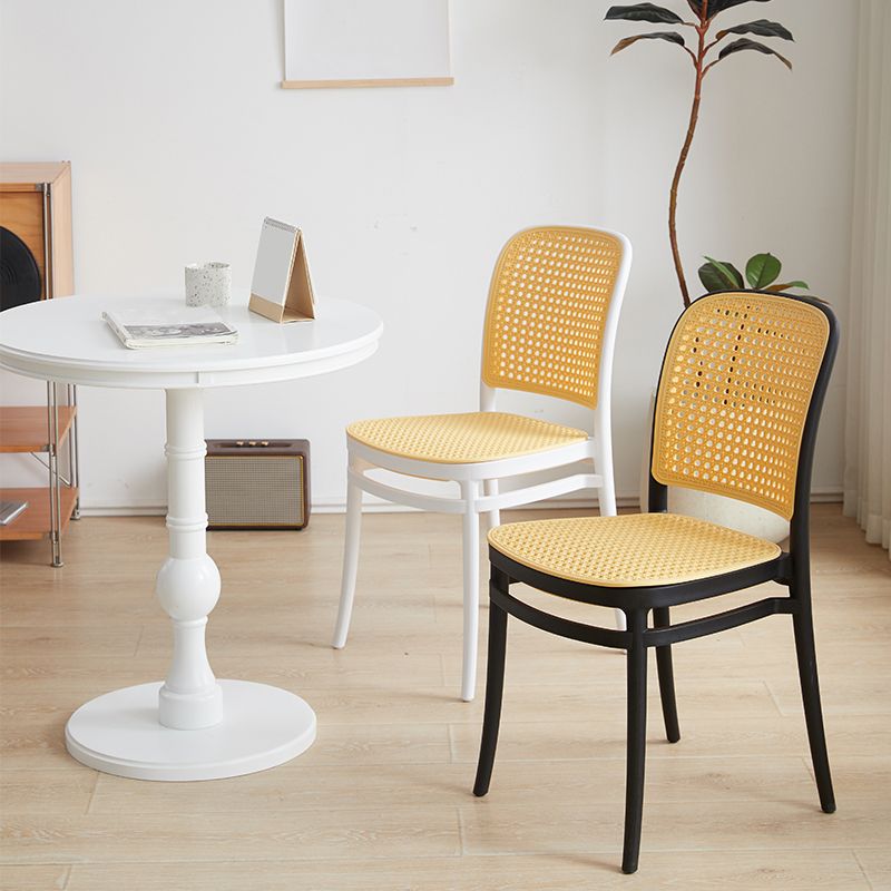 Contemporary Indoor Plastic Open Back Stackable Dining Side Chair