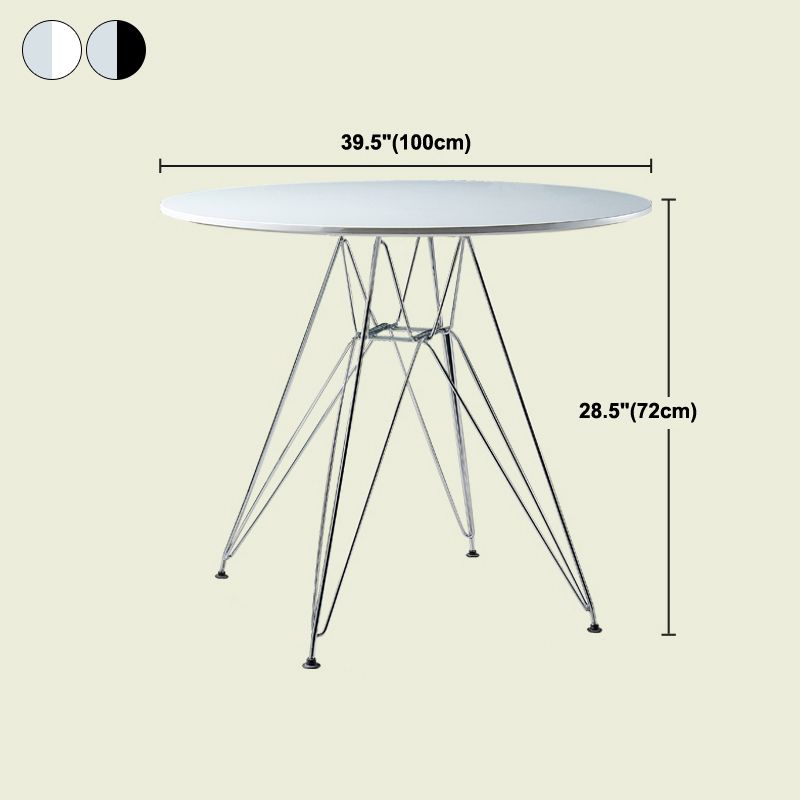 Modern Style Dining Table Round Dining Table with Metal Base for Home Use