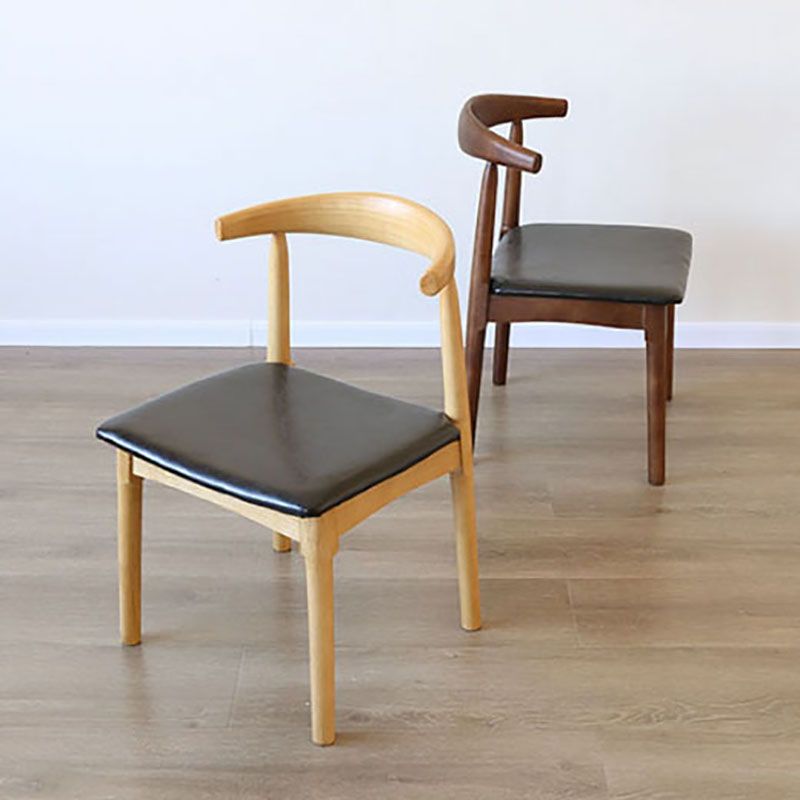PU Leather Dining Chairs Industrial Design Open Back Dining Side Chair
