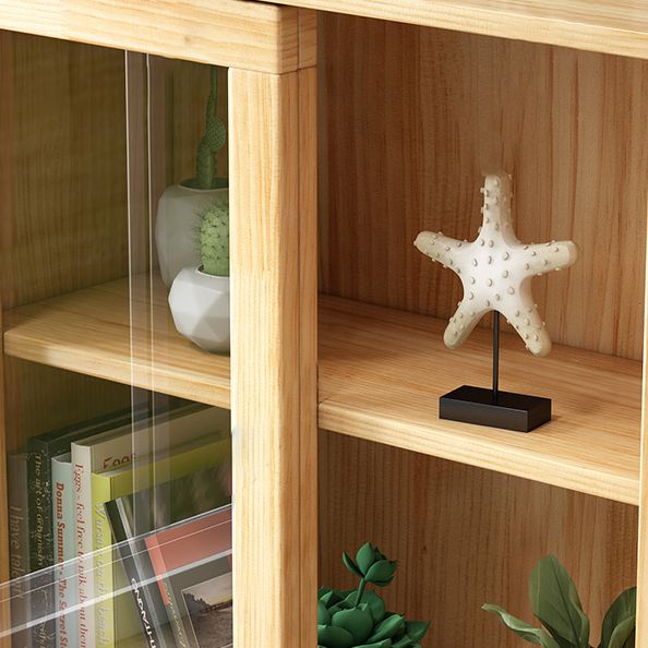 Wooden Modern Bookcase Standard Natural Closed Back Bookshelf with Shelves