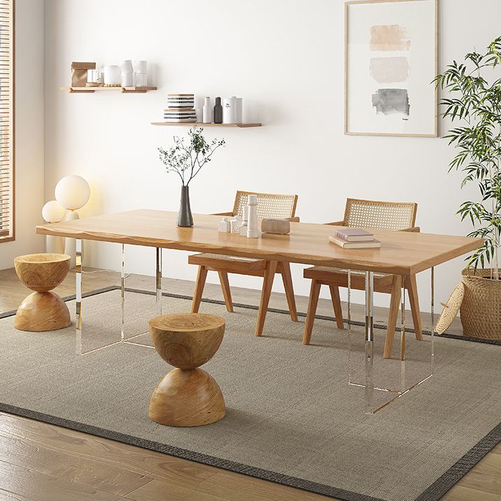 Modern 1/2/5 Pieces Dining Set Rectangle Pine Wood Dining Table for Dining Room Kitchen