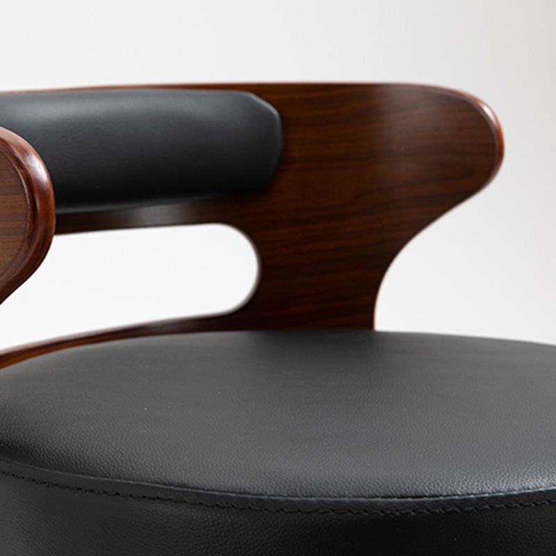 Skandinavische Holzpolsterstuhlhocker Low Back Bar Stools mit runden Sitz