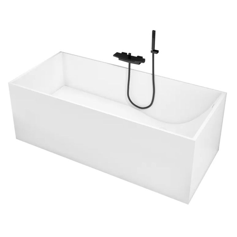 Stone Soaking Bathtub Antique Finish Rectangular Modern Bath Tub