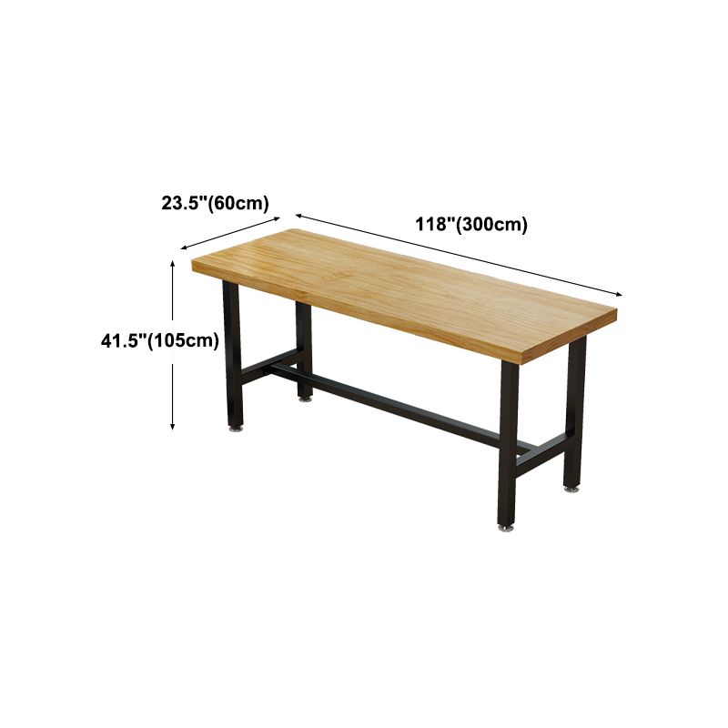 Cafe Modern Solid Wood Bistro Table Rectangle Footrest Trestle Pub Bar Table