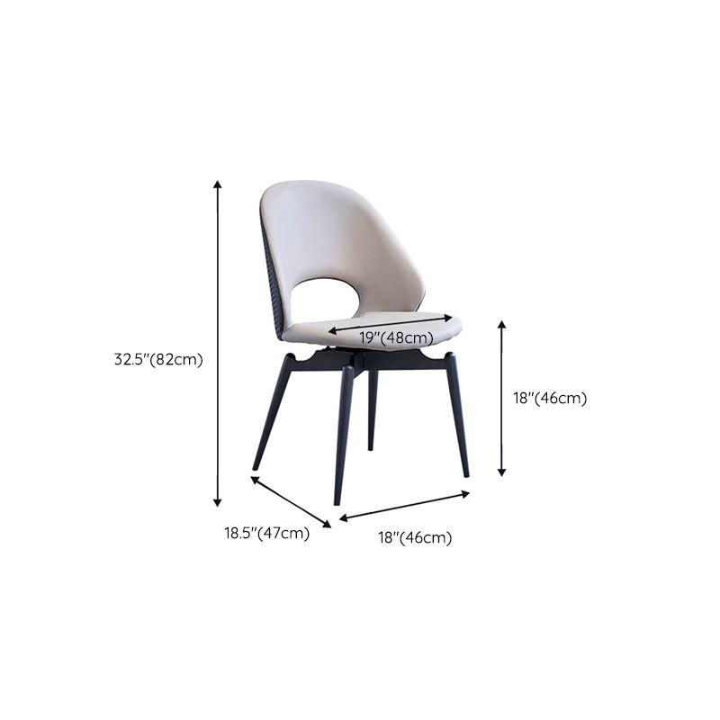 Open Back Dining Side Chair Modern Metal Base Indoor-Outdoor Chair