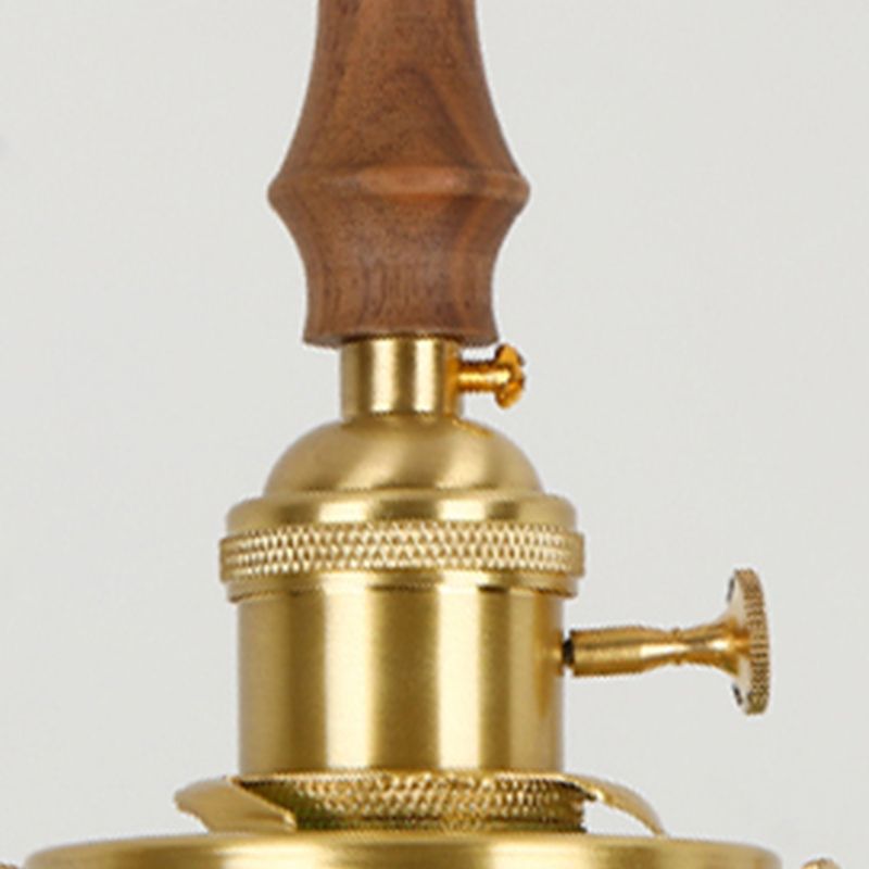 Ottone piccolo illuminazione a sospensione in vetro verde vintage lampada appesa a 1 testa con interruttore rotante