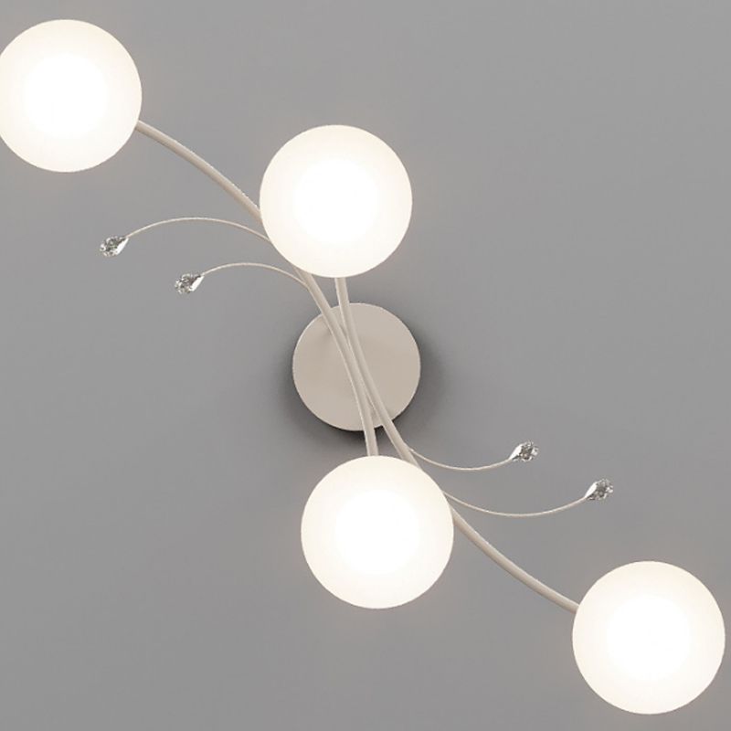 Modernism White 4-Light Kitchen Island Lighting Shaded Island Pendant Lighting