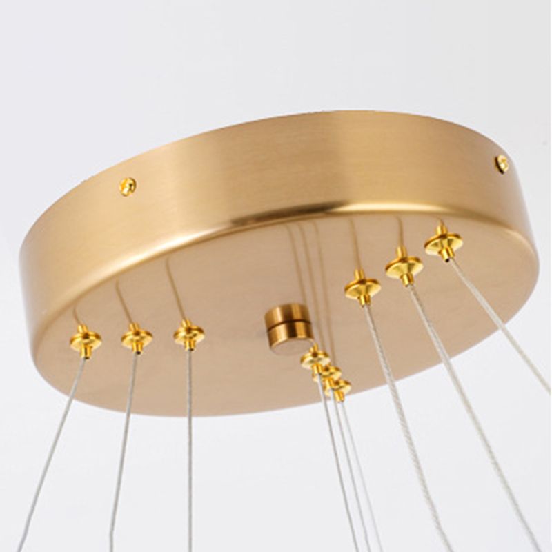 Luce a sospensione a LED geometrica oro nella luce del soffitto in acciaio inossidabile in stile moderno per lobby