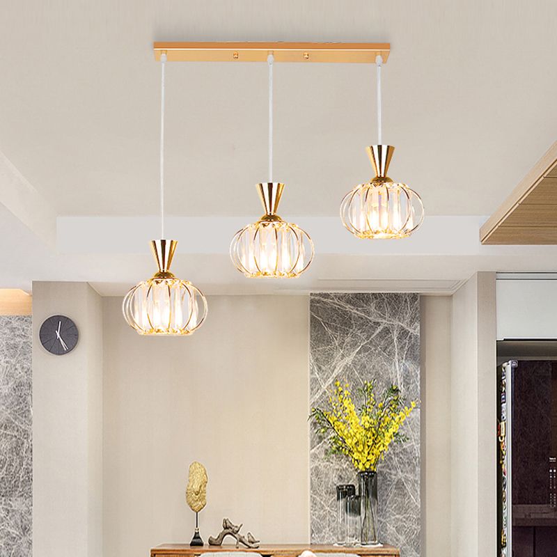 Noordse bolvormige suspensielamp kristallen eetkamer hanglampje in zwart