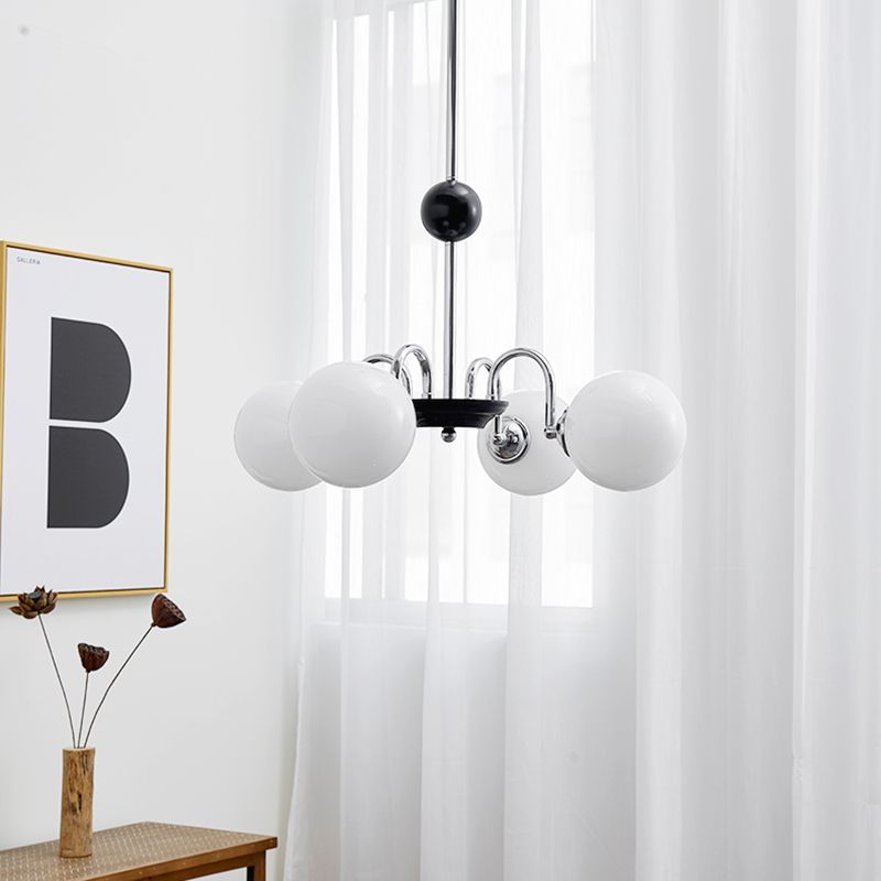 Lampadario a forma di globo lampadina multipulla nordica con vetro per camera da letto