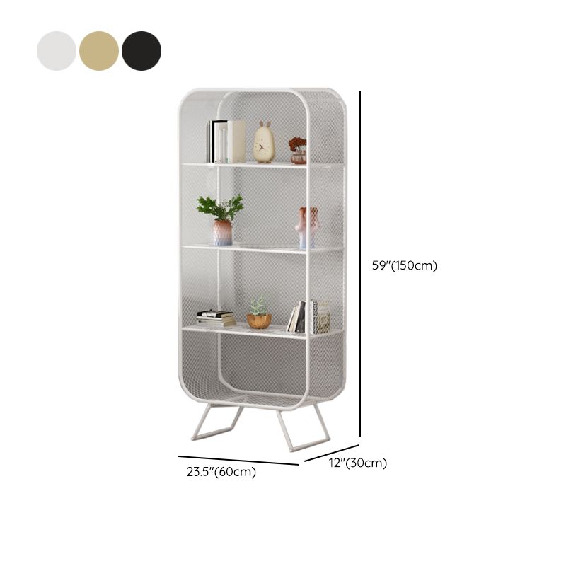 Glam Metal Bookshelf Standard Book Shelf for Home Office 11.8" Wide