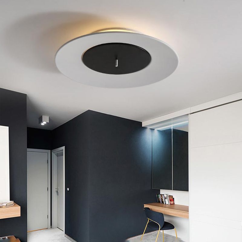Acrylic Circular LED Ceiling Fixture in Modern Nordic Style Lacquered Iron Macaroon Flush Mount