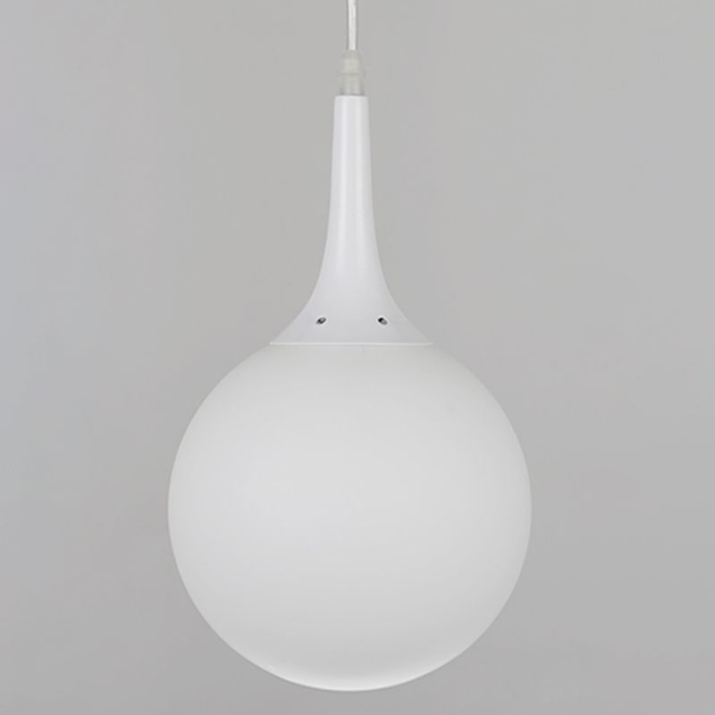 Pendre suspension en forme de larme blanche Simplicité 1 ampoule Verre d'opale Lumière suspendue