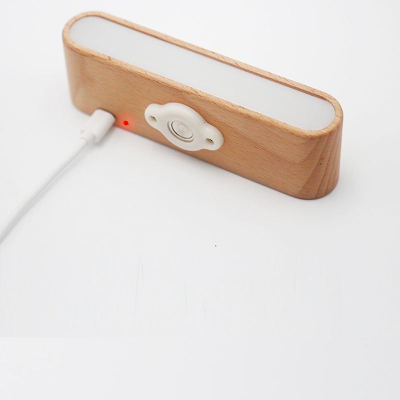 Simplicidad nórdica Luces de madera de madera Rectatable Rectangular Creative LED Lámpara de pared para dormitorio