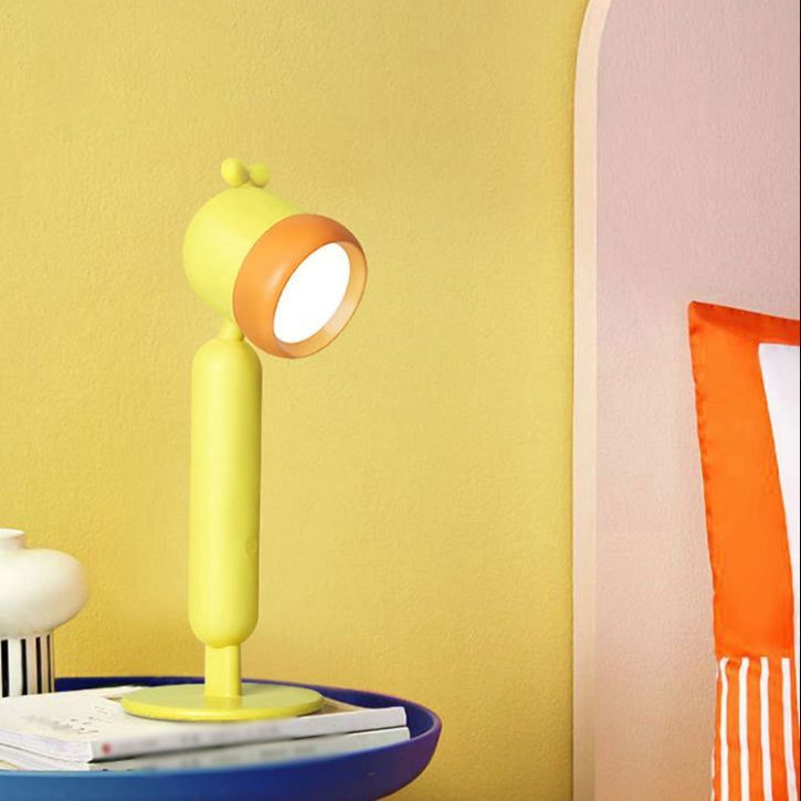 Macaron Swivel Shade Reading Book Light Plastic 1 Head Bedroom Table Lamp with USB Cord