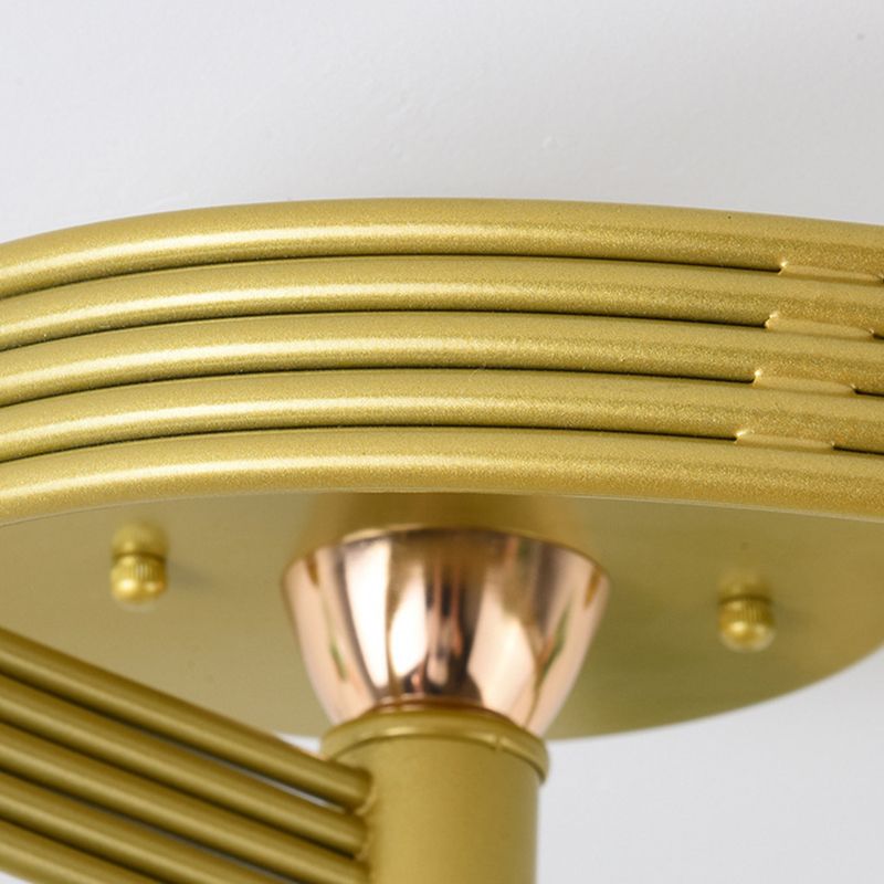 Nordic Bell Shape Ceiling Light Glass Shade Multi Light Flush Mount Light for Bedroom