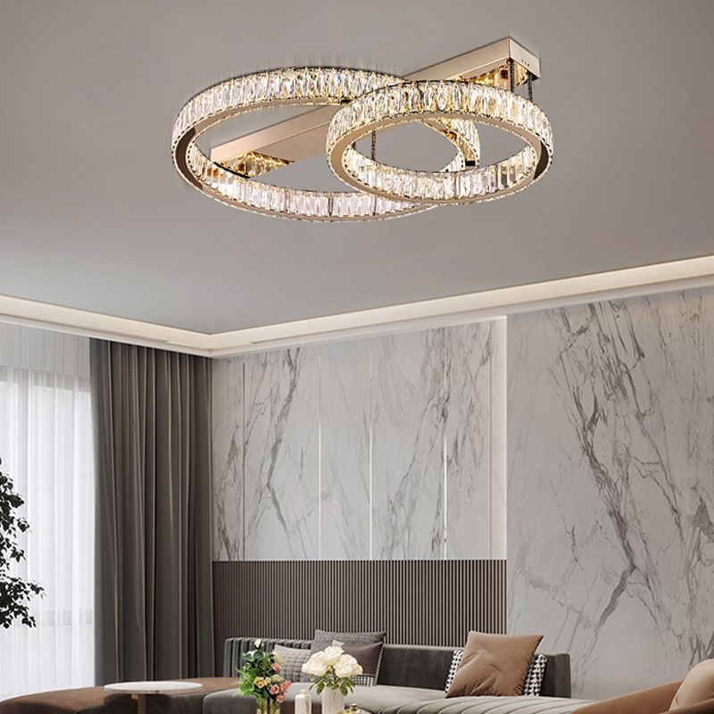 Geometric Flush Mount Contemporary Crystal Flush Ceiling Light Fixture