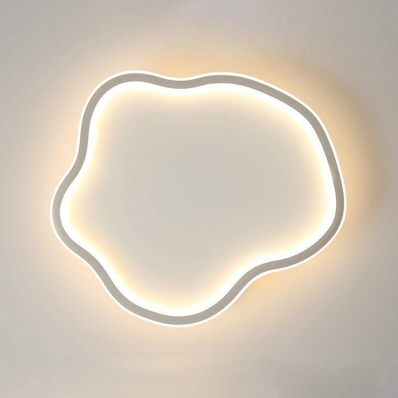 Modern Minimalist LED Ceiling Fixture Wrought Iron Cloud Flush Mount with Acrylic Shade