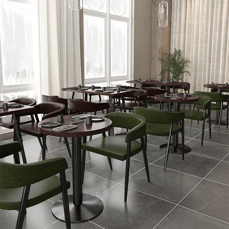 Industrial Wooden Dinner Room Kitchen Table Brown Table with Black Frame for Dining Room
