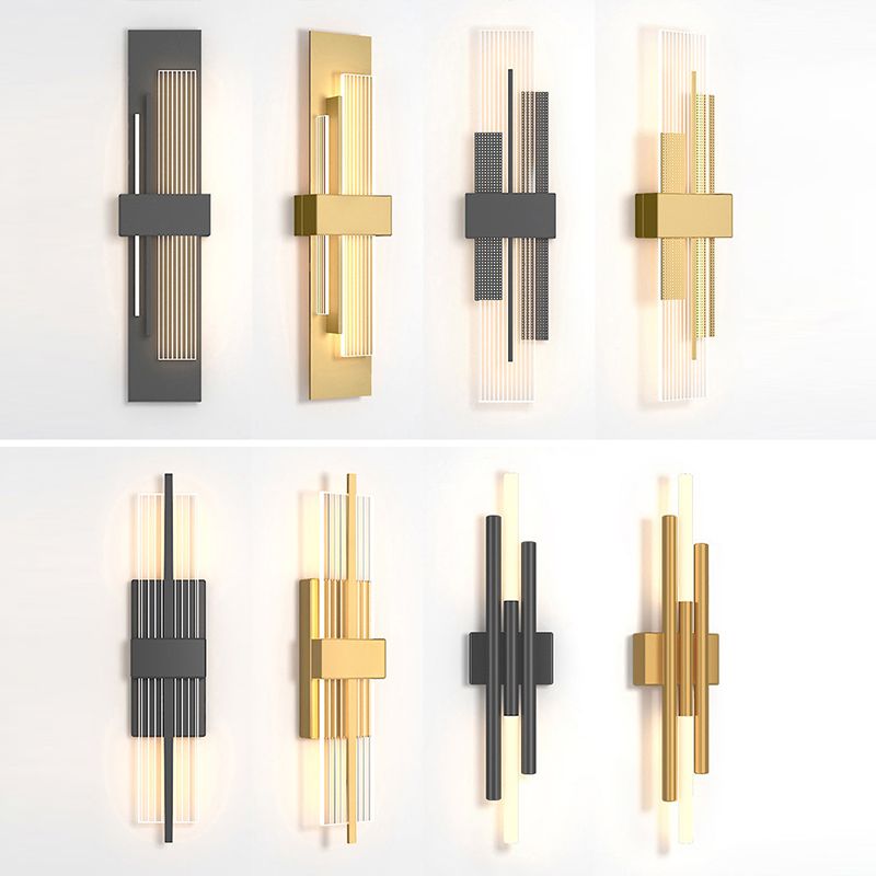 Luz de pared rectangular novedosa apliques modernas acrílico sala de estar LED luz montada de pared