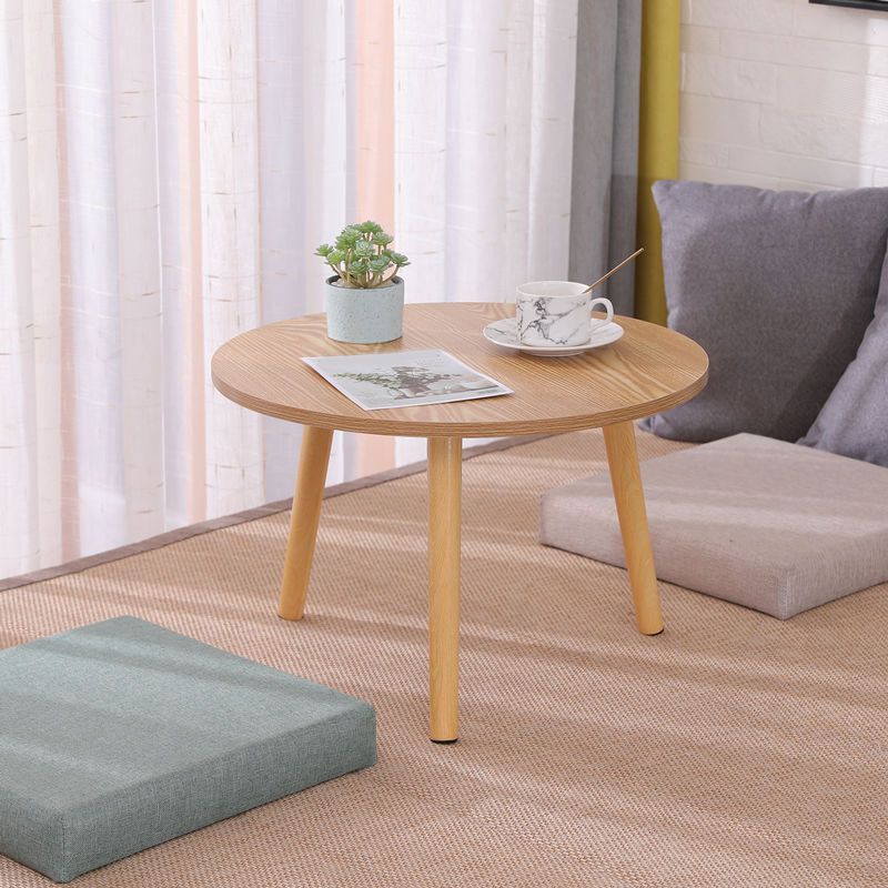 Modern 3 Leg Corner Table Round Solid Wood Side End Table for Living Room