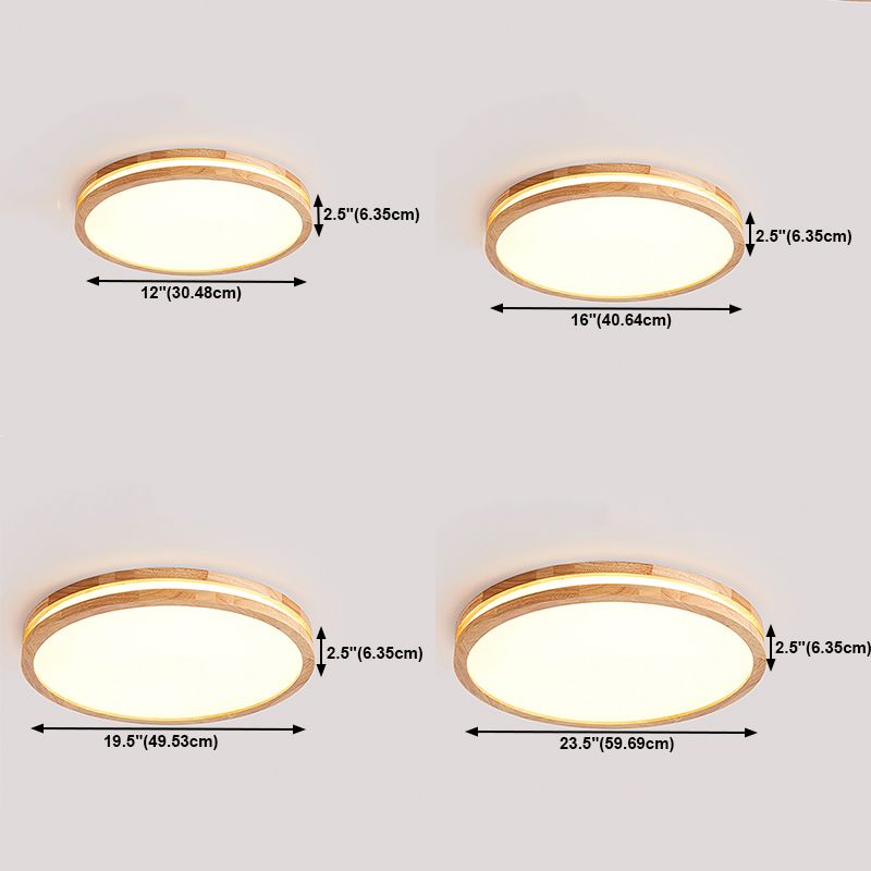 Lámpara de techo incorporada de madera geométrica moderna lámpara de techo incorporada de una sola luz, marrón